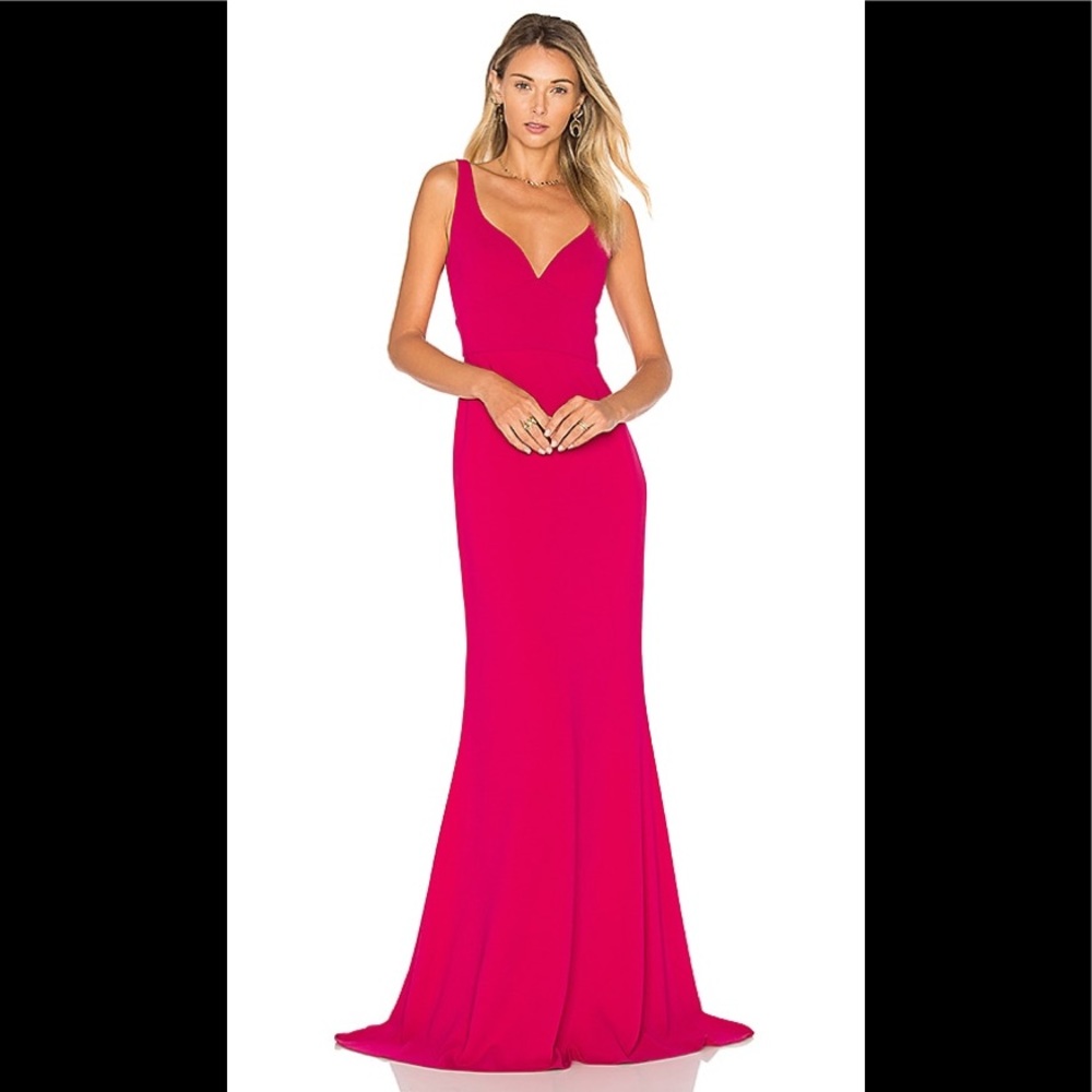 Jill Stuart pink long dress sweetheart neckline